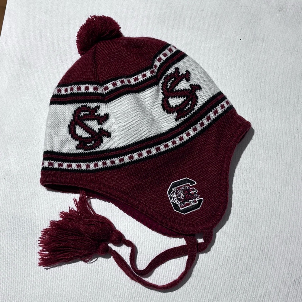 Carolina Gamecocks Hat Winter Stadium Hat One Size Maroon and White Knit Beanie